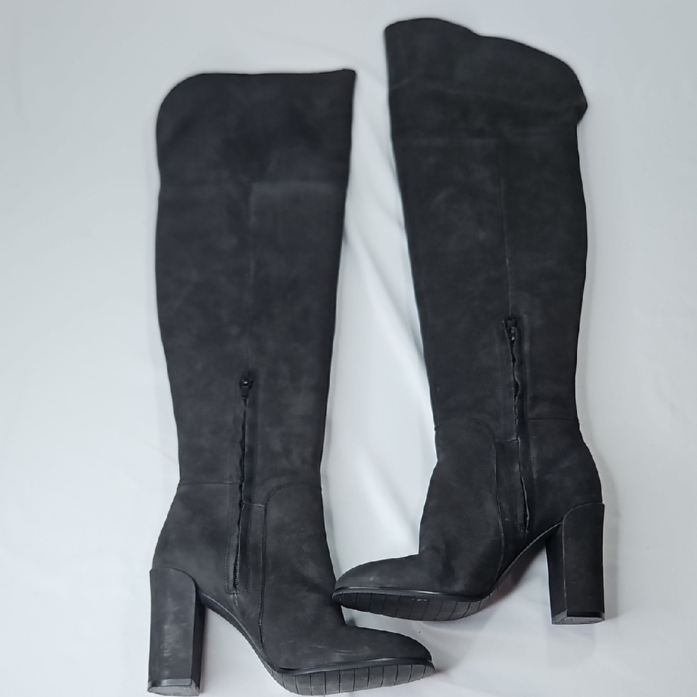 Kenneth Cole Black Suede Over The Knee Jack Boots Women's Size 7.5